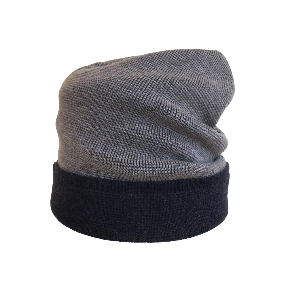 Beanie reversibel aus Merinowolle
