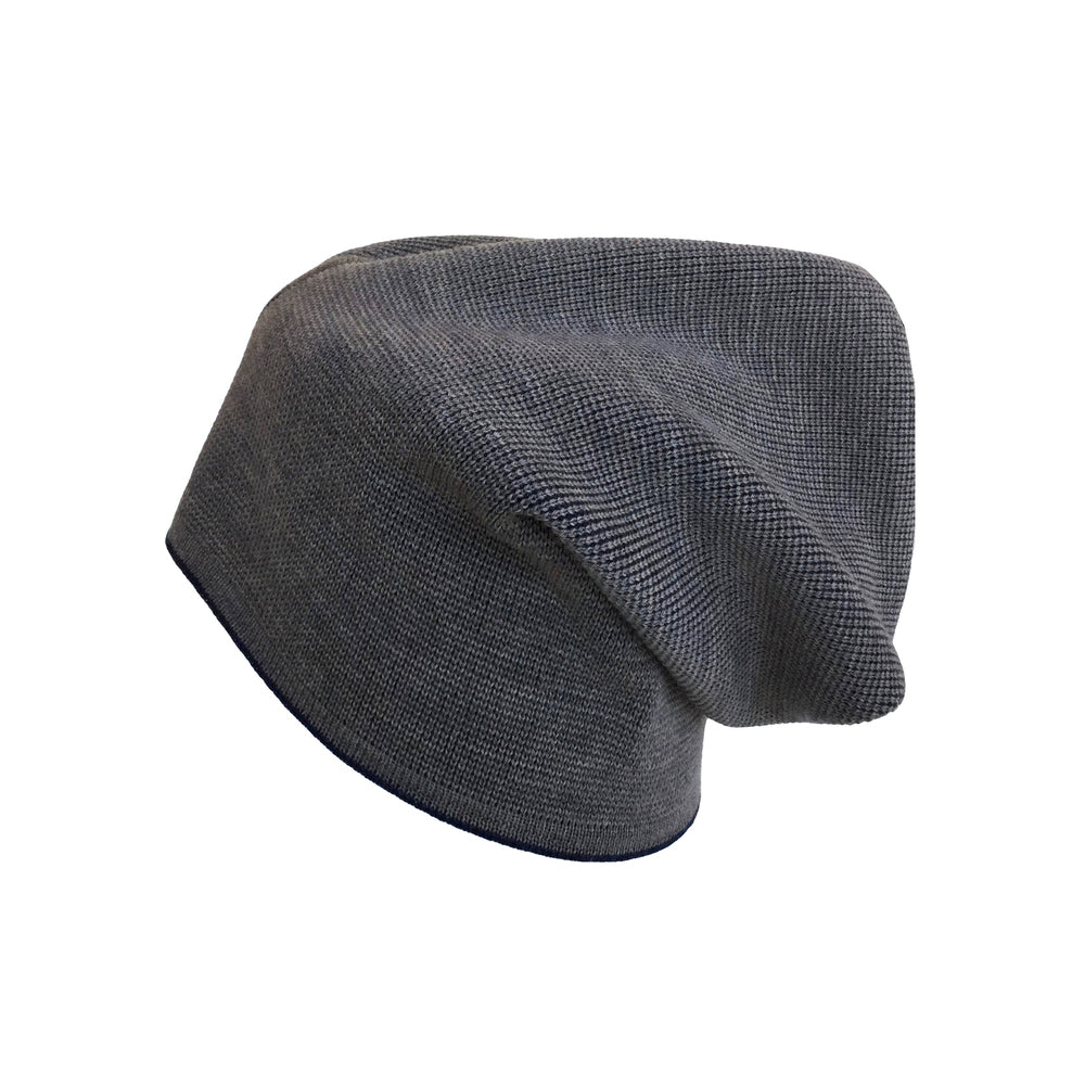 Beanie reversibel aus Merinowolle