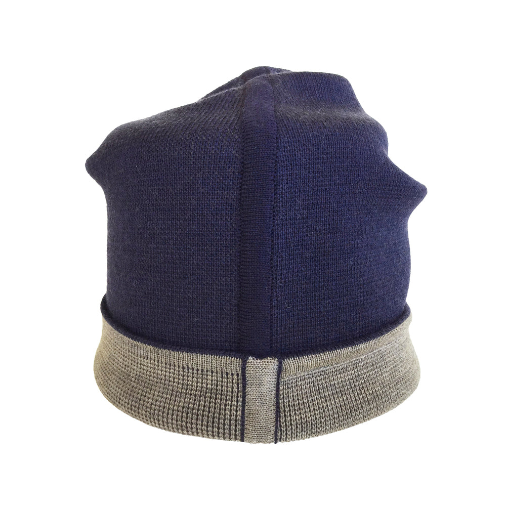 Beanie reversibel aus Merinowolle
