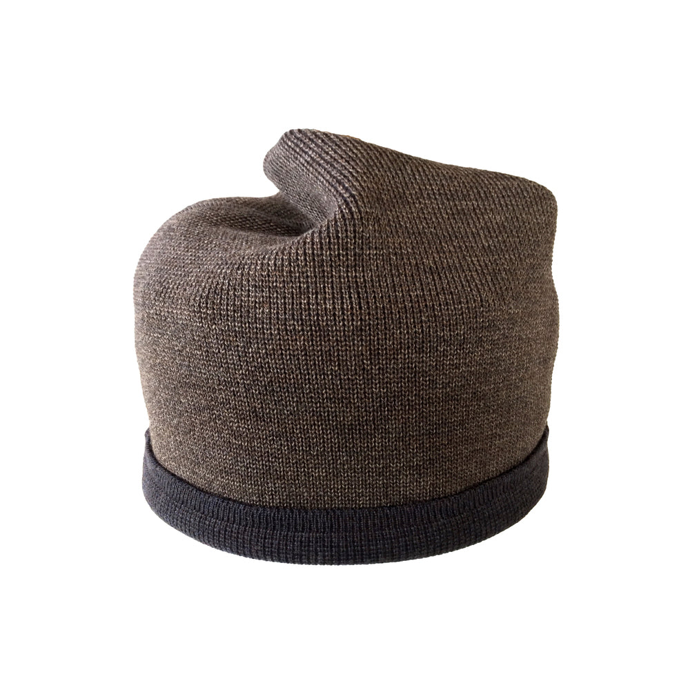 Beanie reversibel aus Merinowolle