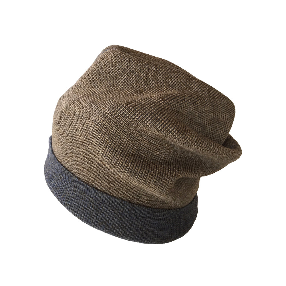 Beanie reversibel aus Merinowolle
