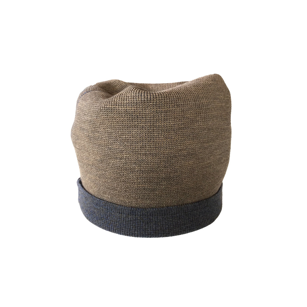 Beanie reversibel aus Merinowolle