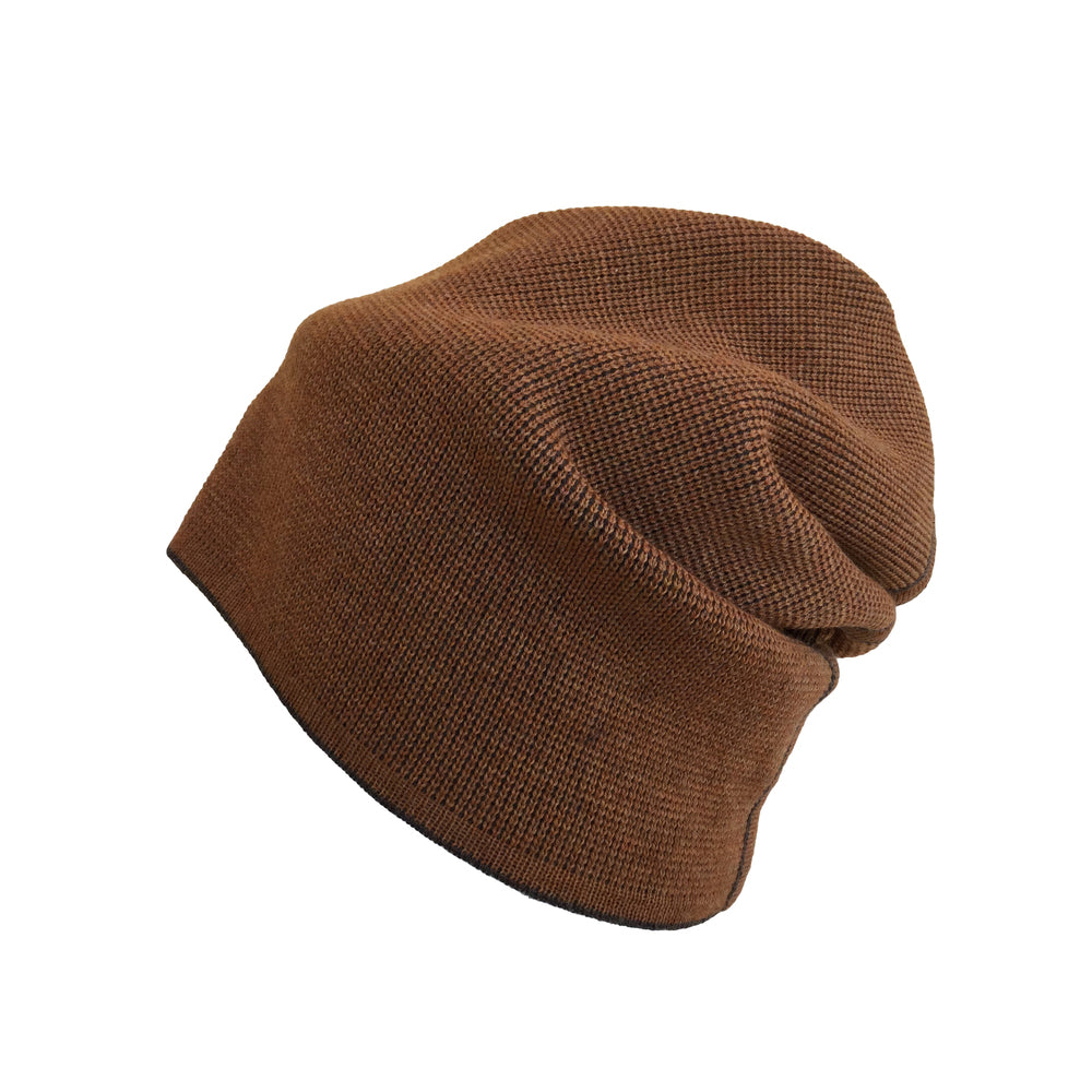 Beanie reversibel aus Merinowolle