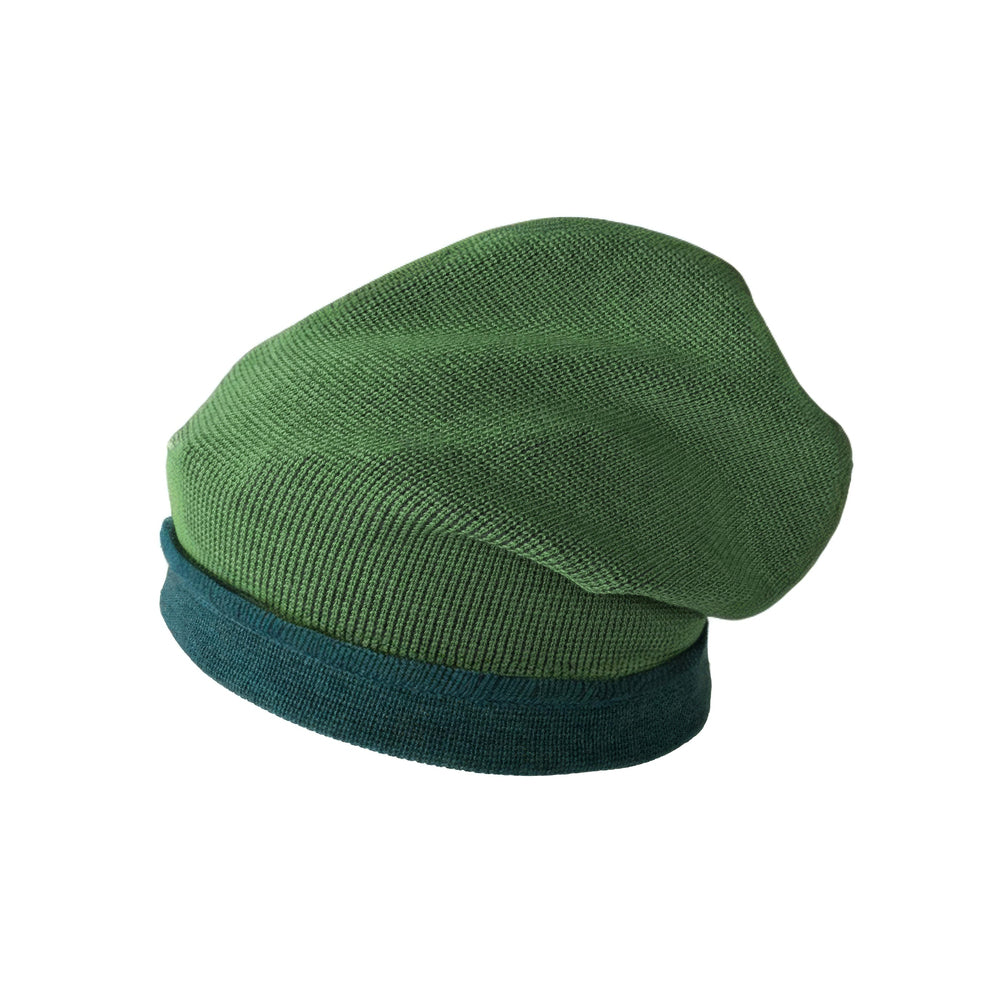 Beanie reversibel aus Merinowolle