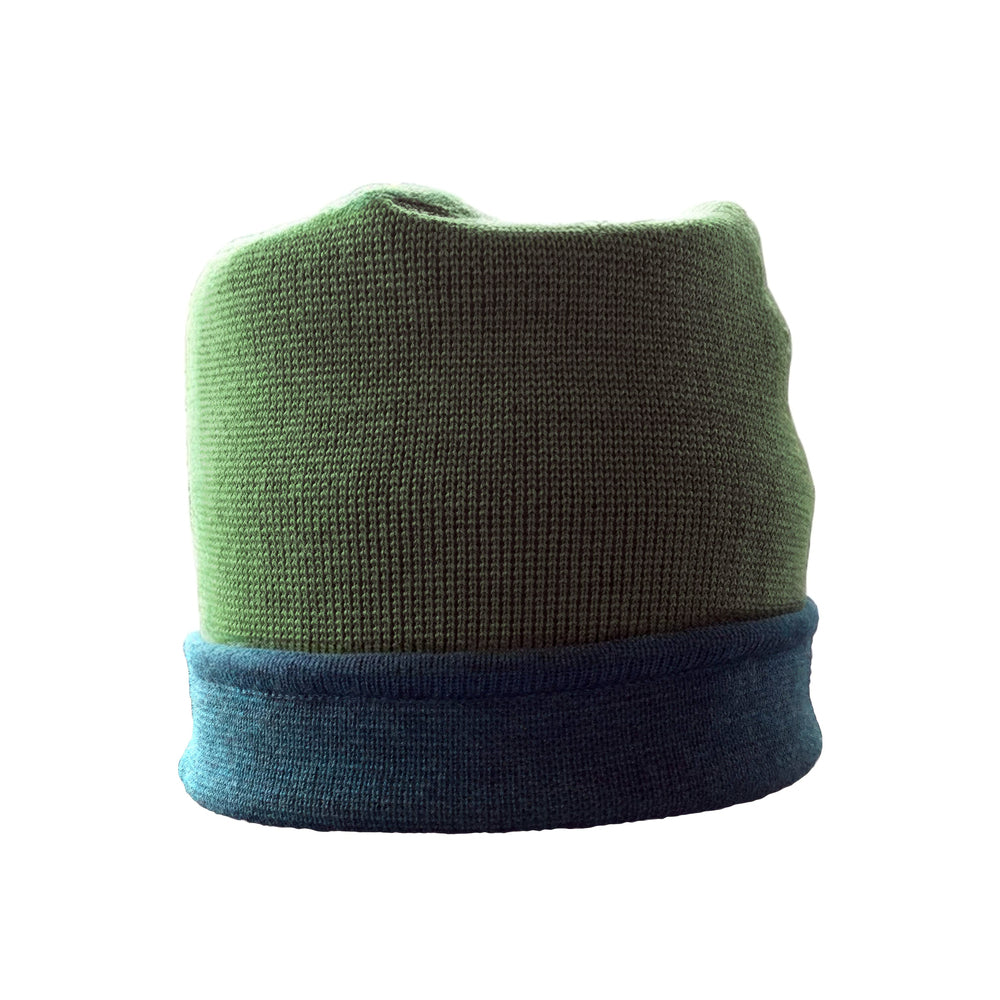 Beanie reversibel aus Merinowolle