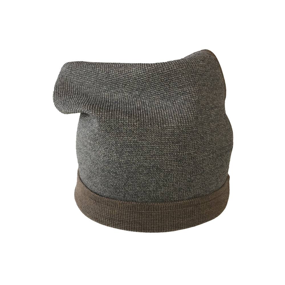 Beanie reversibel aus Merinowolle