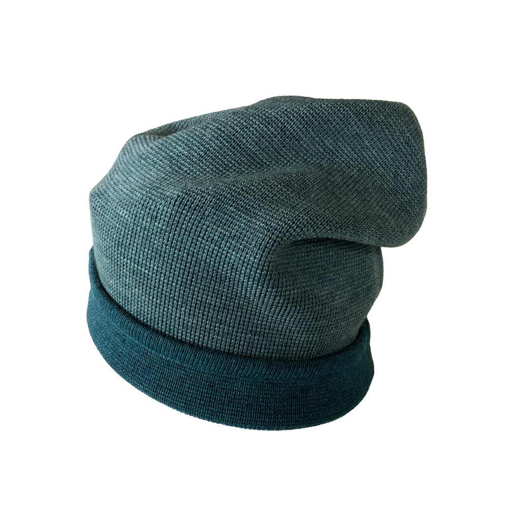 Beanie reversibel aus Merinowolle