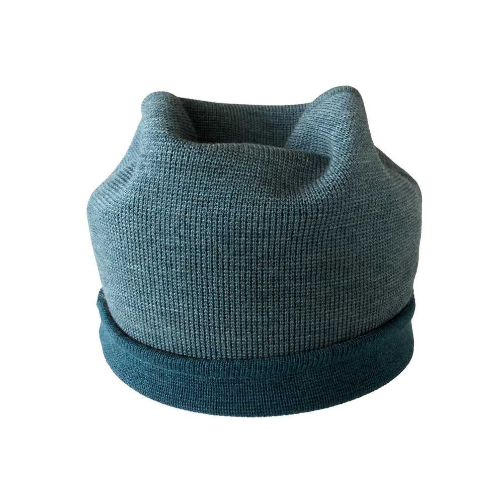 Beanie reversibel aus Merinowolle