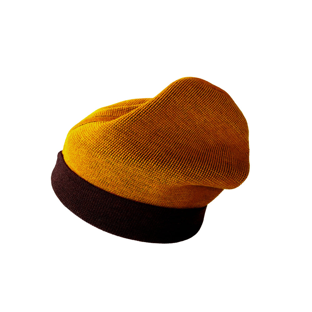 Beanie reversibel aus Merinowolle