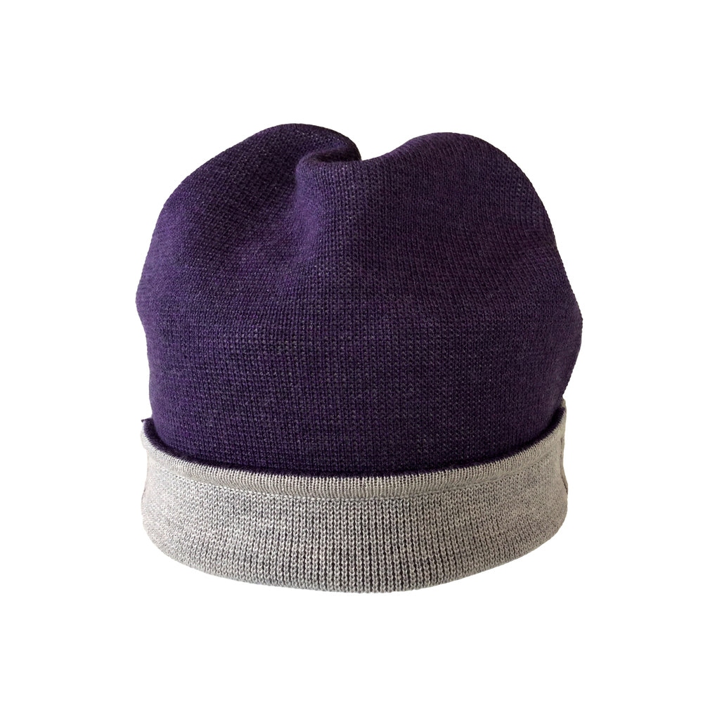 Beanie reversibel aus Merinowolle